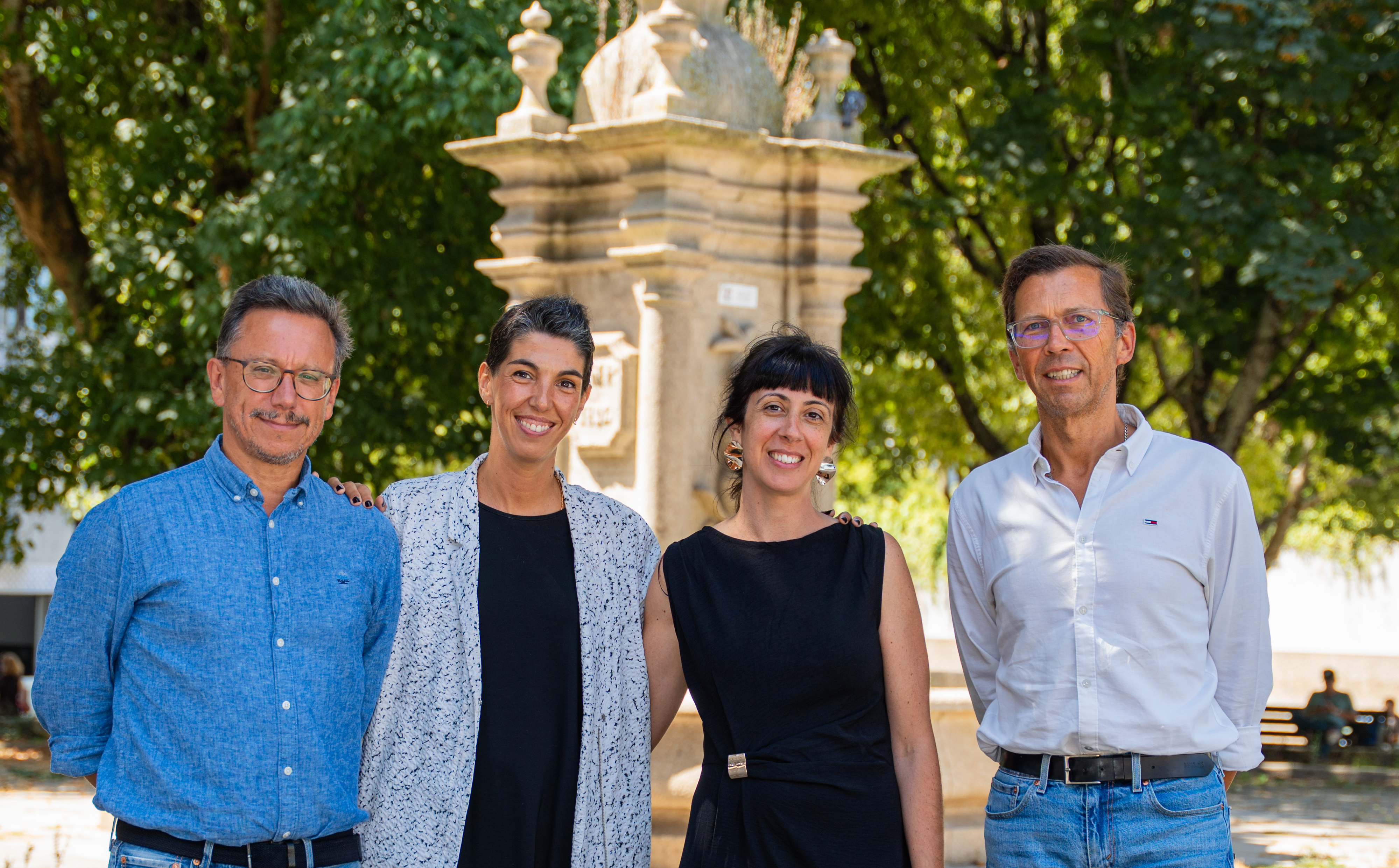 Convidados e moderadora do podcast, da esquerda para a direita: José Carlos Mota, Tânia Almeida Santos, Elisabete Monteiro, António Ponte